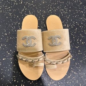 Gold Chanel sandals